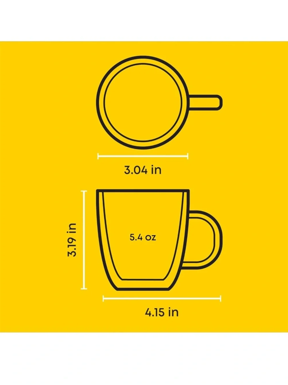 Double Wall Glass Coffee Mugs - Clear Set of 6